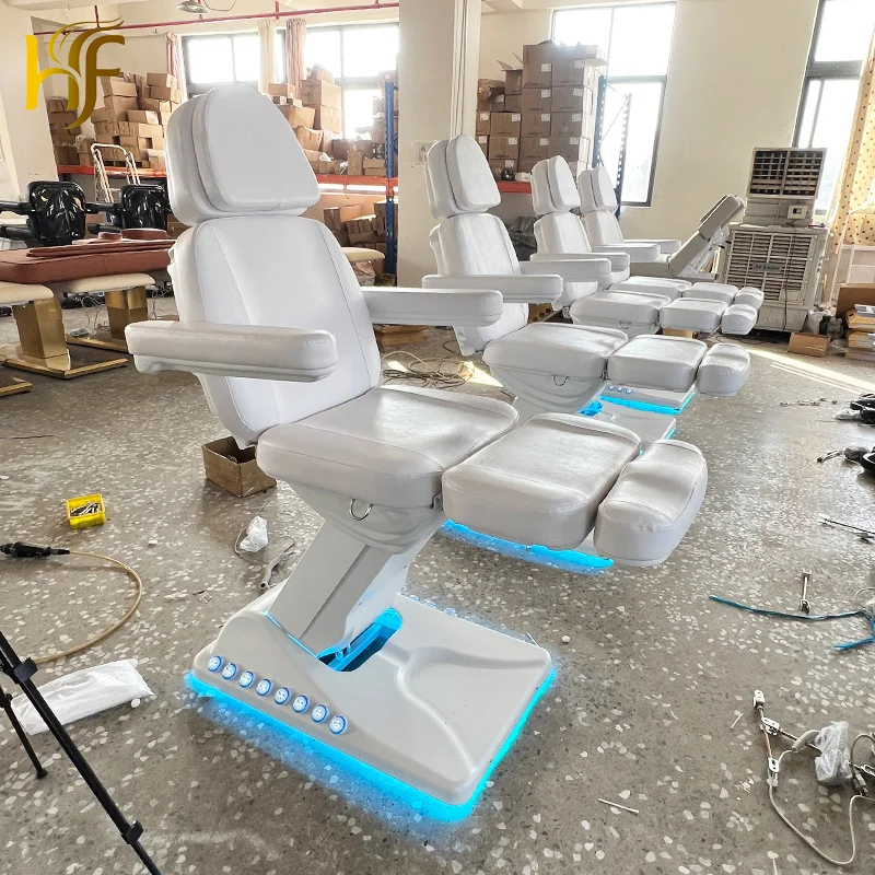 Modern Salon Hydraulic Massage Curved Recliner Tattoo Electric Beauty Lash Bed Facial Spa Massage Waxing Chair