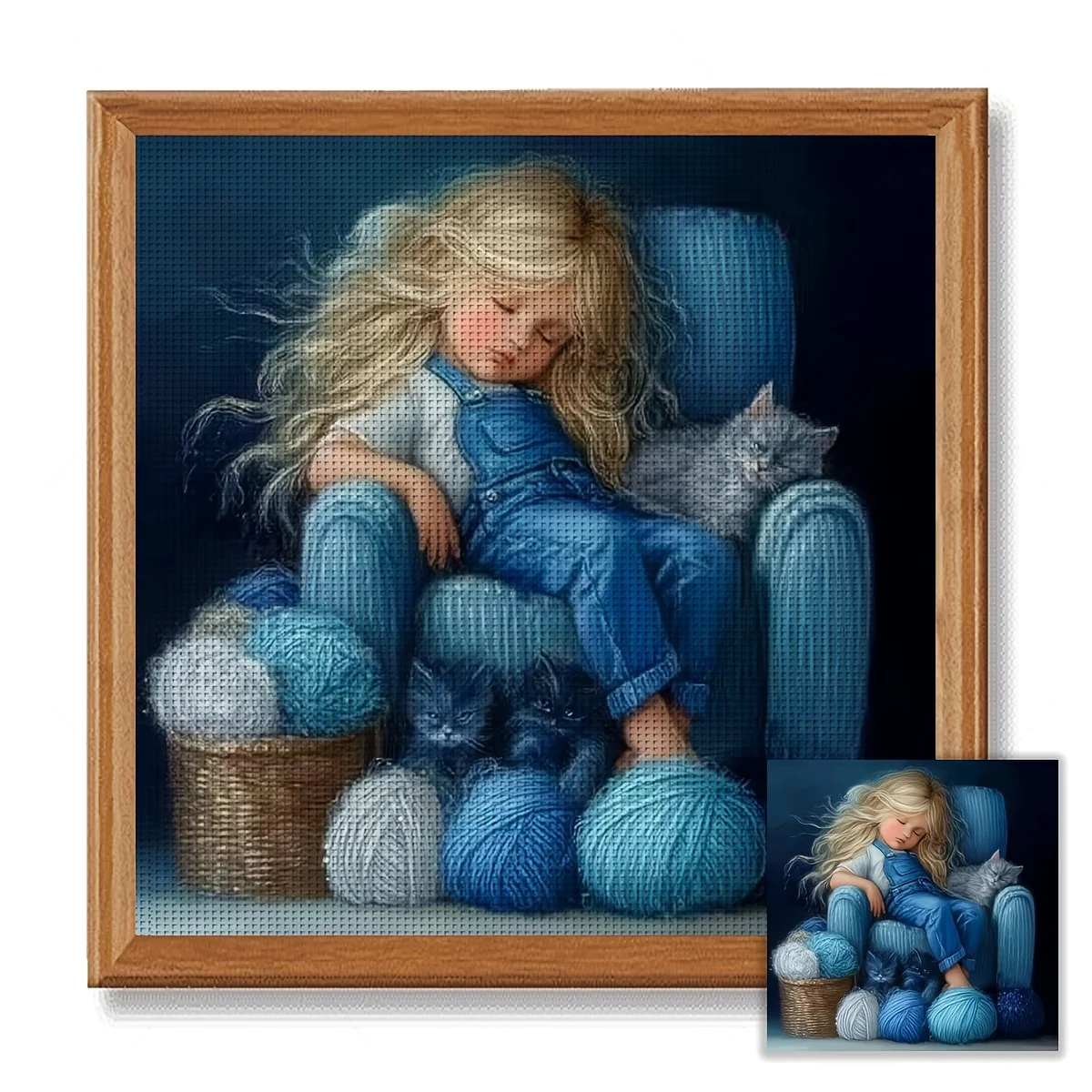 1PC 36X36cm/14.17X14.17inch, 11CT Print Cross Stitch DIY Kit, Tender Slumber, Adult Beginner's Relaxed Cross Stitch