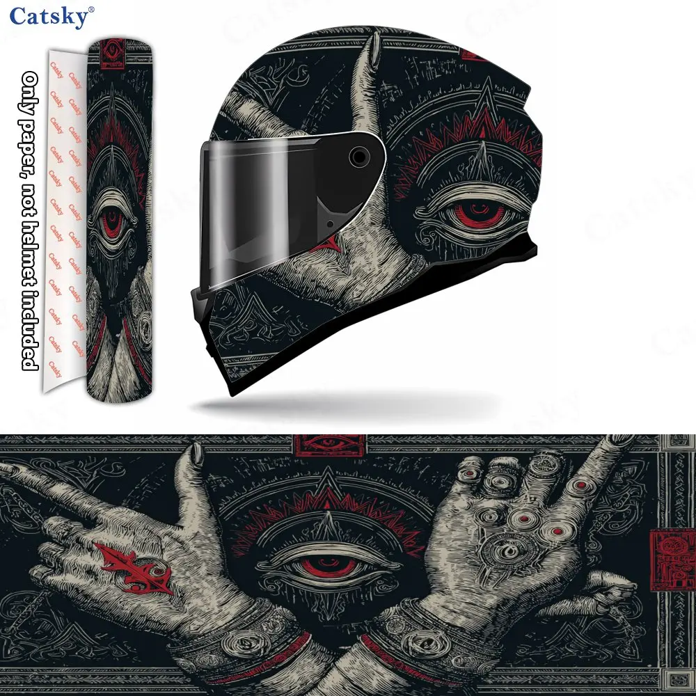 

Eerie All-seeing Hands Print Helmet stickers , PVC Material Multifunctional Helmet Stickers, Scratch-Resistant & Fade-Proof, Eas
