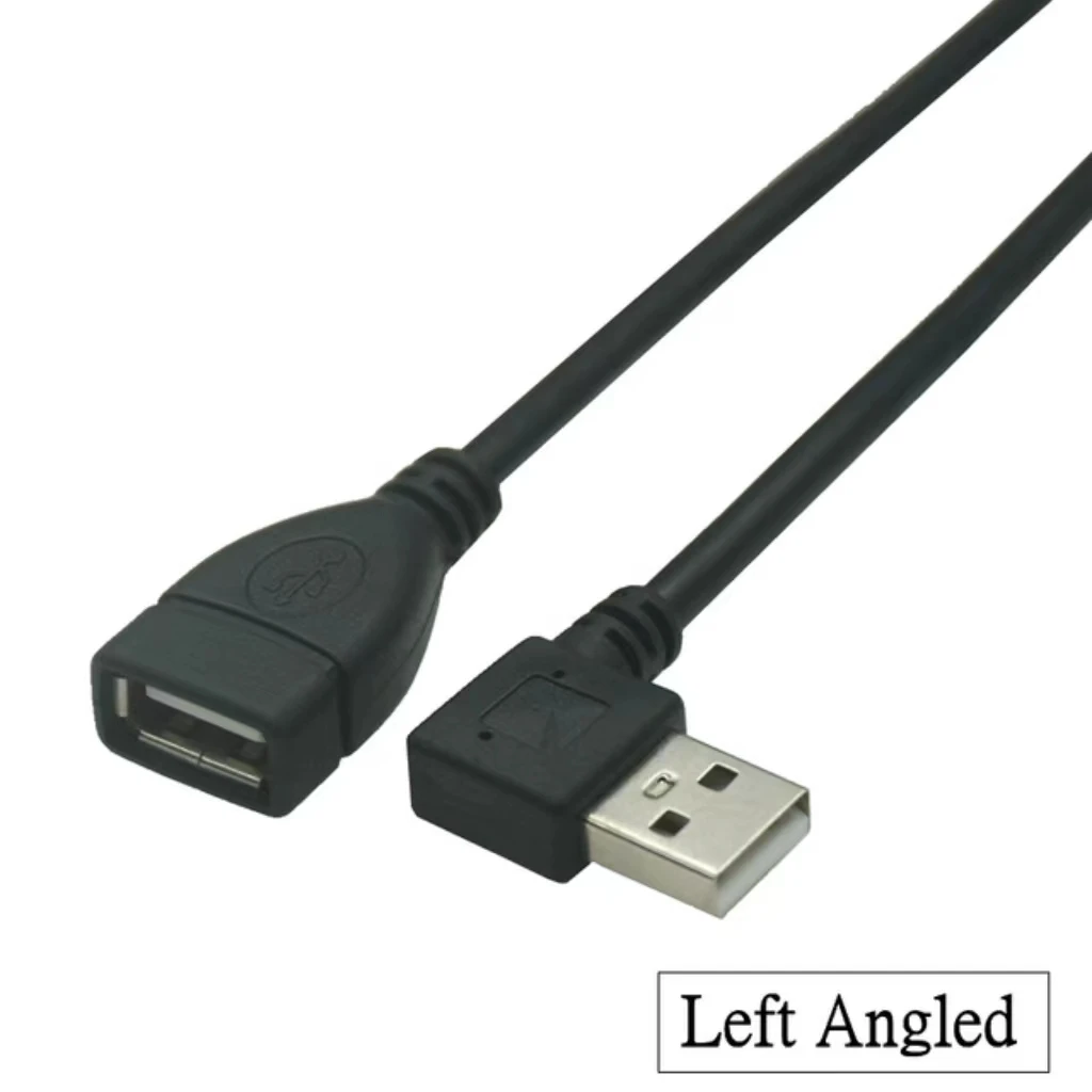 25CM/50CM/100CM USB 2.0 męskiego do żeńskiego 90 kątowego kabla adapter przedłużający USB2.0 męskiego do żeńskiego prawego/lewego/w dół/w górę kabla