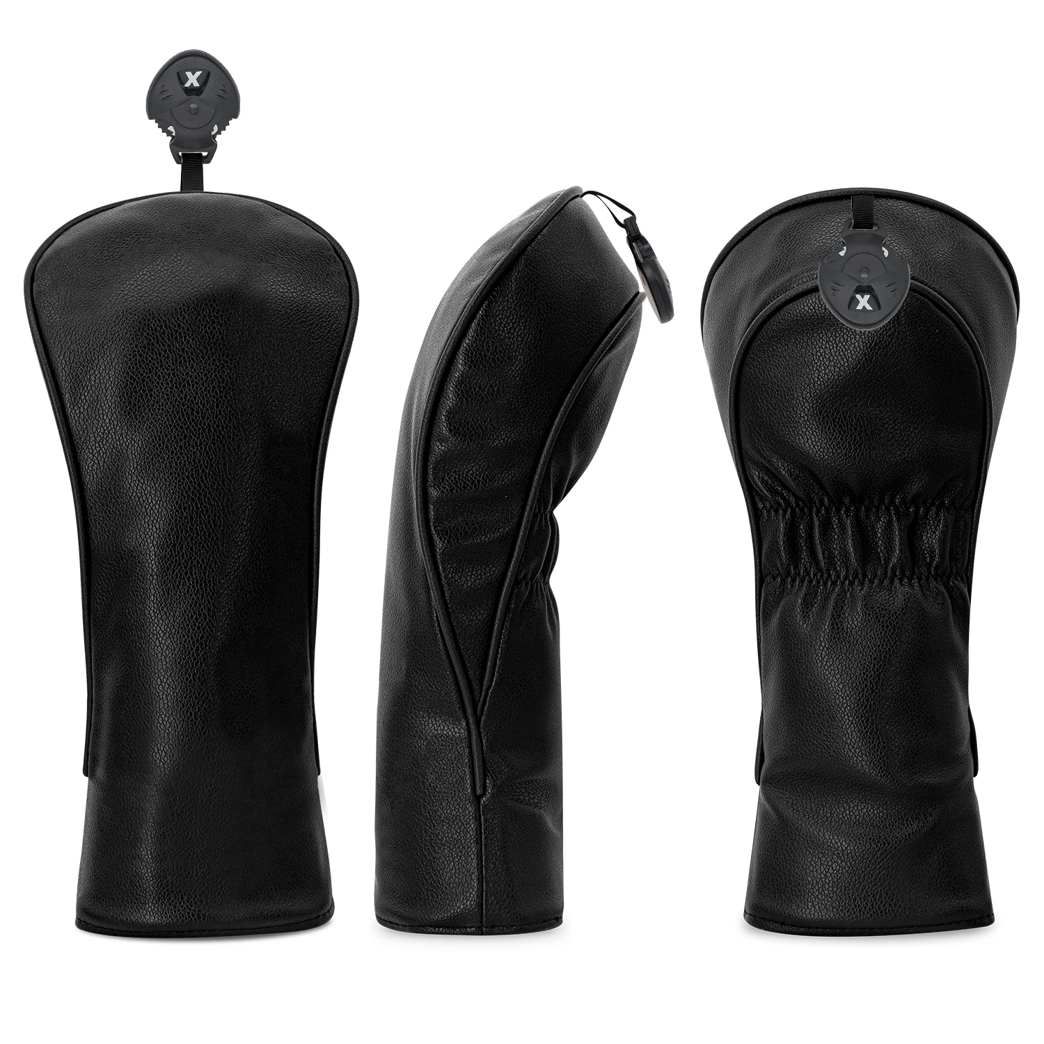 Capa protetora preta em branco para tacos de golfe, estilo minimalista, material PU, acessórios de golfe, capa protetora para tacos de golfe preto puro