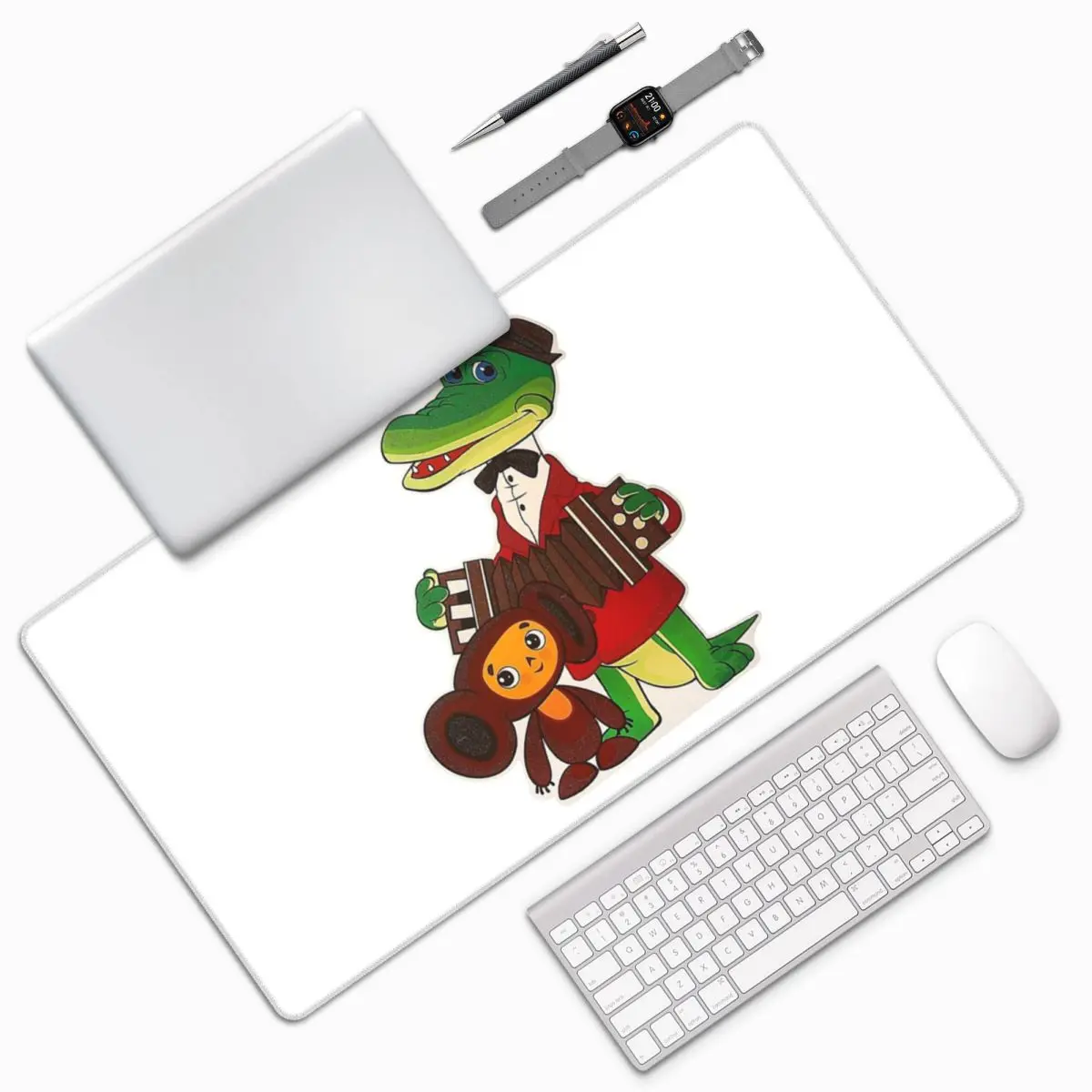 

Большой коврик для мыши Cheburashka And Gena, коврик для клавиатуры и мыши, игровой коврик для ПК, ноутбука, офисные аксессуары, настольные коврики