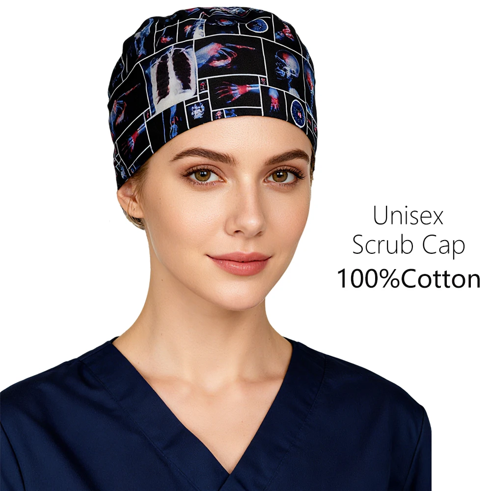 Новая ортопедическая хирургическая шапочка для женщин и мужчин, хлопковая рабочая шапка для медсестры и врача, унисекс, медицинские шапочки-скрабы, оптовая продажа, шапка для кормления скелетом