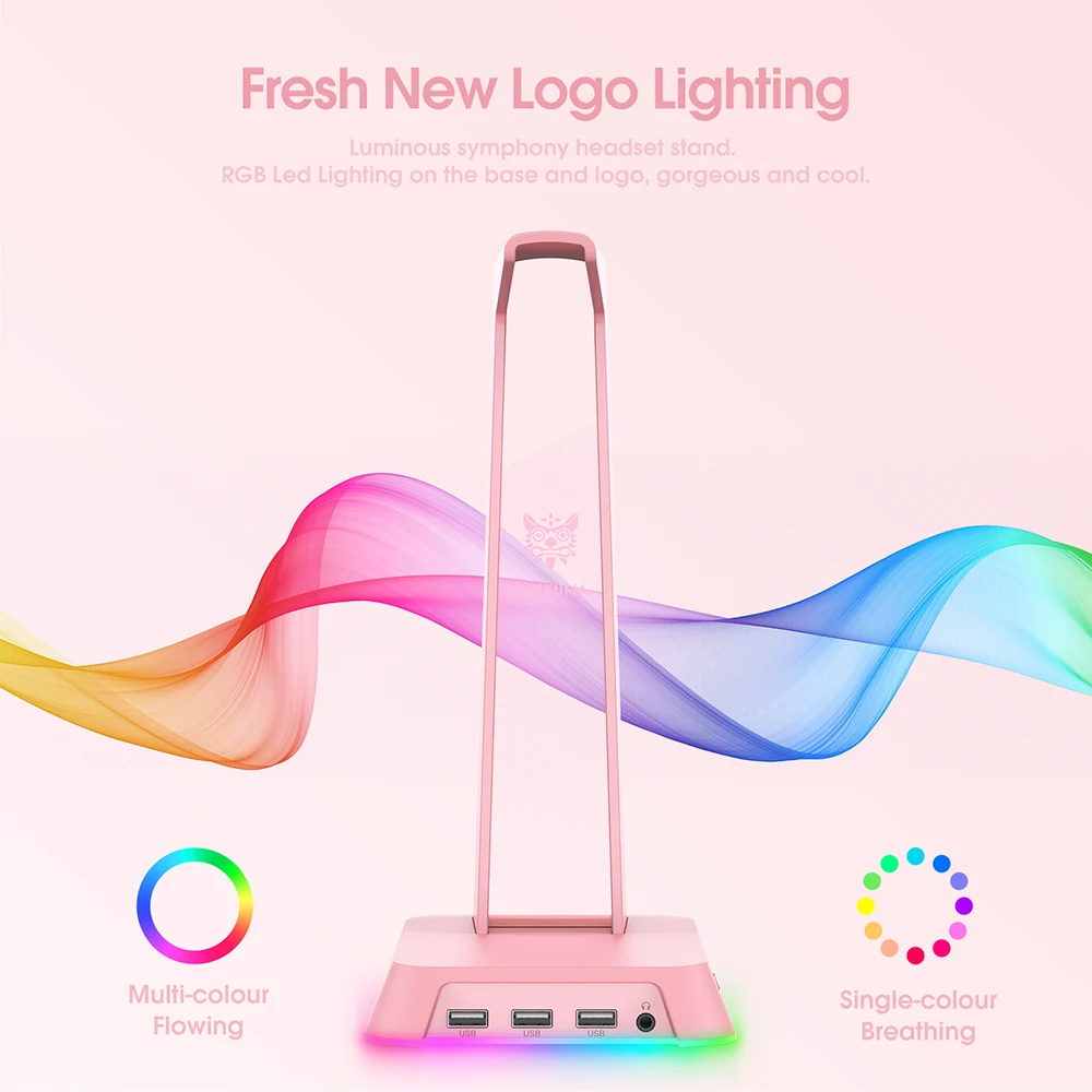 Supporto per cuffie da gioco RGB supporto per cuffie per Computer con 3 porte per caricabatterie USB per supporto per cuffie con supporto per Display da tavolo