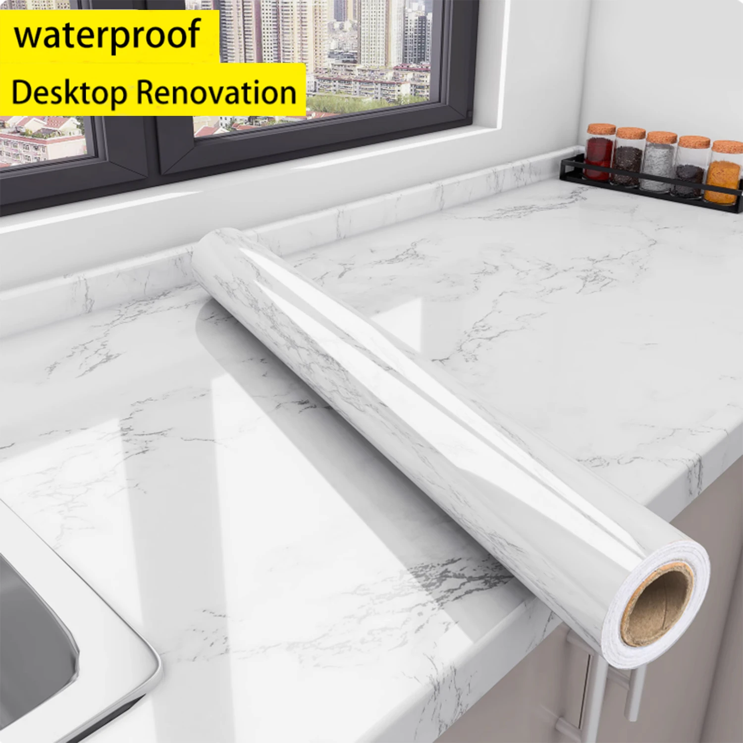 

ПВХ жемчужная пленка водонепроницаемые обои для комнаты DIY самоклеящиеся черные/белые шкафы для кухни глянцевая паста мебельные наклейки на стену