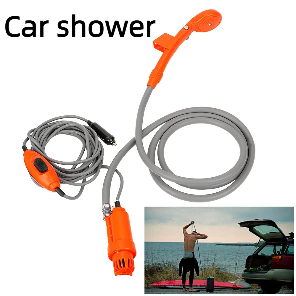 

Автомойка, автомойка, уличный душ для кемпинга, путешествий, DC 12 В, портативный автомобильный душ, инструмент для чистки с прикуривателем
