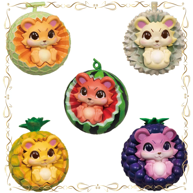 

Fruit Woodland Hedgehogs Gashapon Pineapple Kawaii Collection Desktop Ornament Action Figure Model Toys