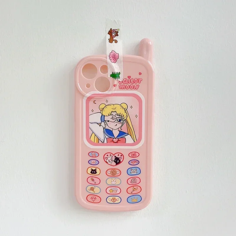 Sailor Moon Phone Case para iPhone, Capa TPU Macia, À Prova de Choque, Kawaii, Desenhos Animados Bonitos, Anime Japonês, 15, 14, 13, 12, 11 Pro Max