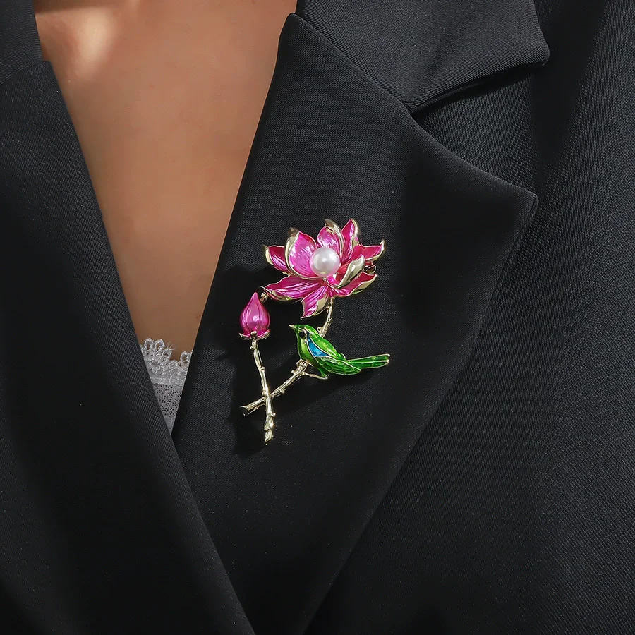 1Pc Beautiful Lotus Brooch for Women Girls Flower Brooches Pins Corsage Jewelry Trendy Accessories Summer Holiday Gifts 2026
