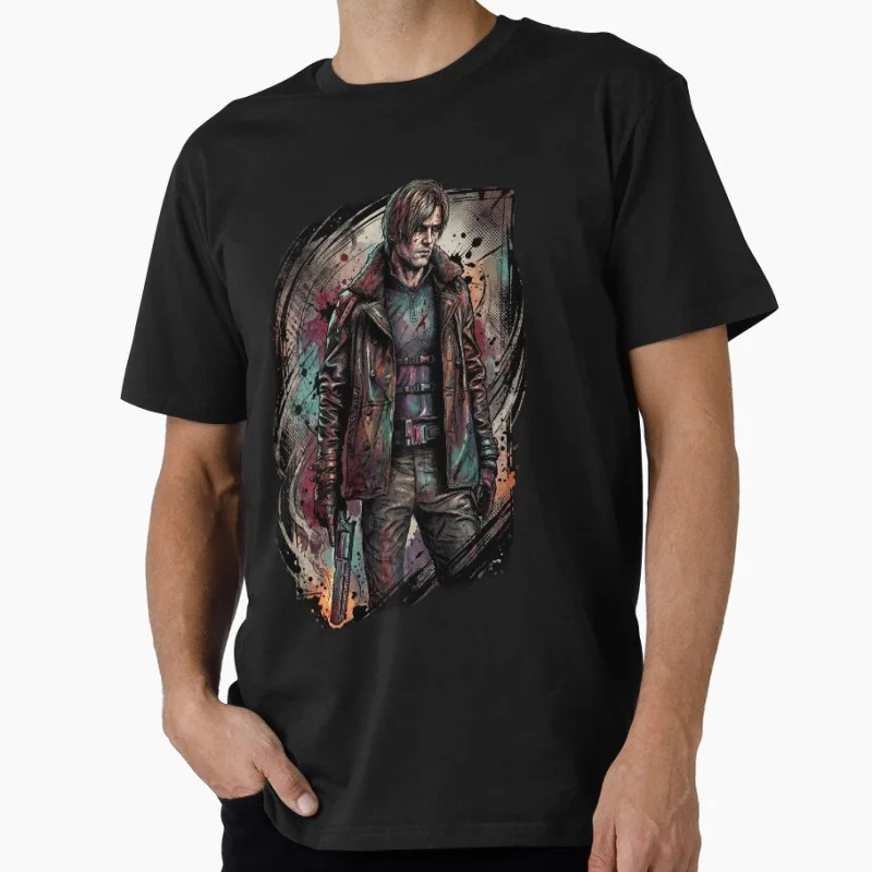 Leon Kennedy Rhodes Hill Hospital Combat Horror Survival Zombie Game Gift T shirt Unisex Gamer Tee Resident evil Graphic clothes