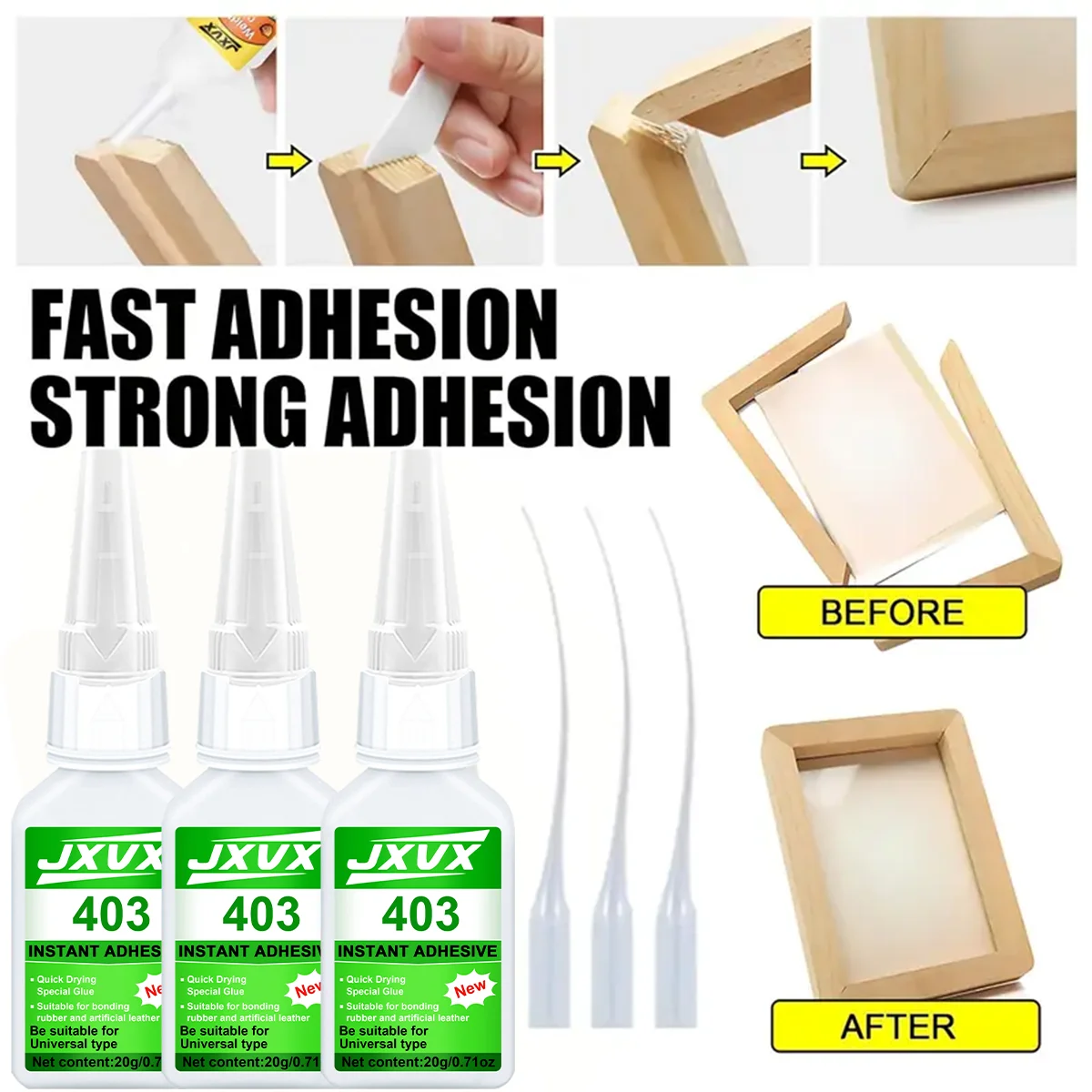 Super Glue All-Purpose Liquid 20g-금속, 플라스틱, 목재, 세라믹, 유리 및 DIY 수리에 사용되는 투명하고 빠른 건조 AC 접착제, 금속 및 플라스틱에 대한 가장 강력한 접착제, 사용하기 쉽습니다