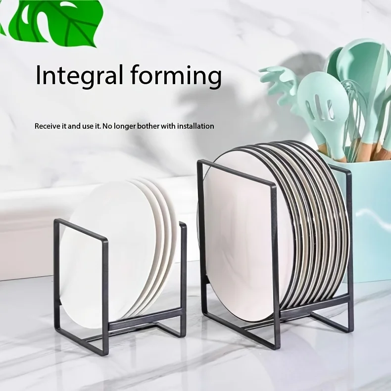 1Pc Compact Desktop Tableware Storage Stand, Multifunctional Countertop Dish Rack for Home Kitchen Daily Use