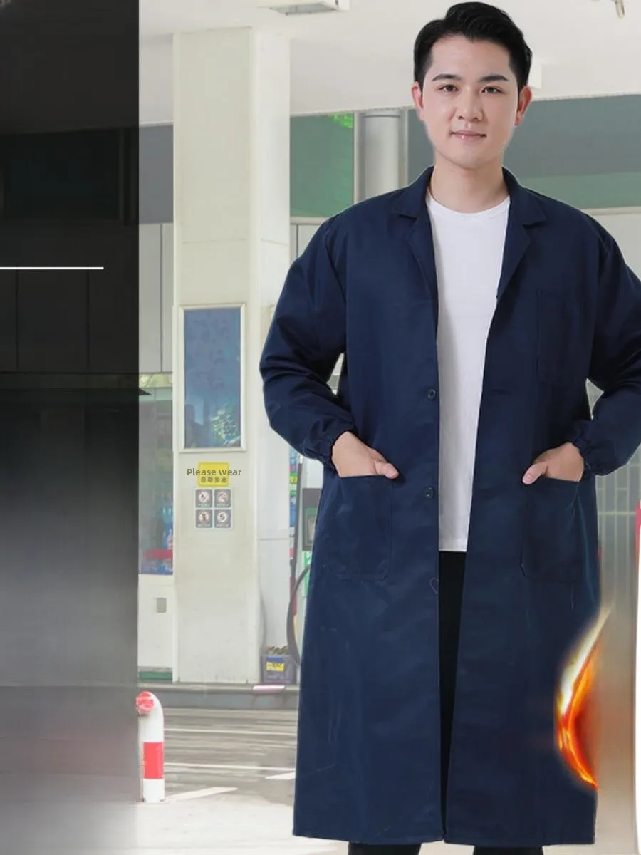 

Утолщенный рабочий халат для защиты труда с нанесением логотипа, пылезащитный, для переездов, рабочая одежда, комбинезон из смесового хлопка, весенний рабочий костюм