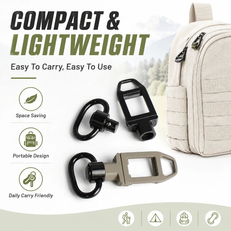 20mm Standard Rail Accessory Anti‑corrosion Rotating Strap Buckle Fast Disconnect Lanyard Fitting For Outside Daily Scenarios