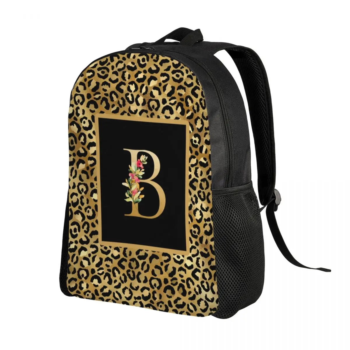 Leopard Pattern Letter Travel Backpack Men Women School Computer Bookbag College Student Daypack Bags