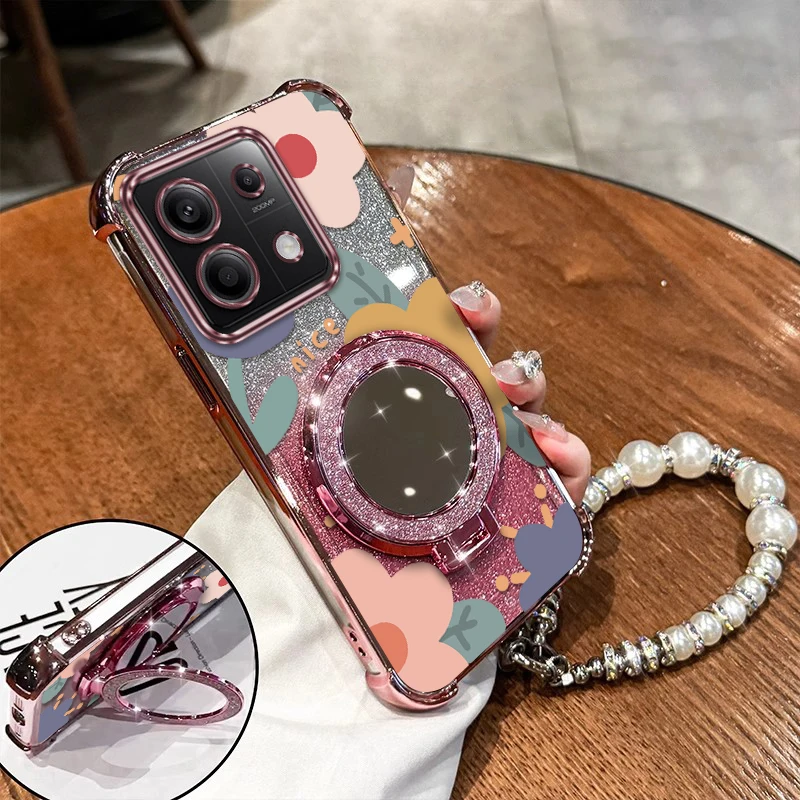 

Чехол-держатель браслета X6 с красивыми цветами для Xiaomi Poco M6Por M6 M2 M3Por M5S X6 X3Pro C75 C65 C55 X3NFC Cover