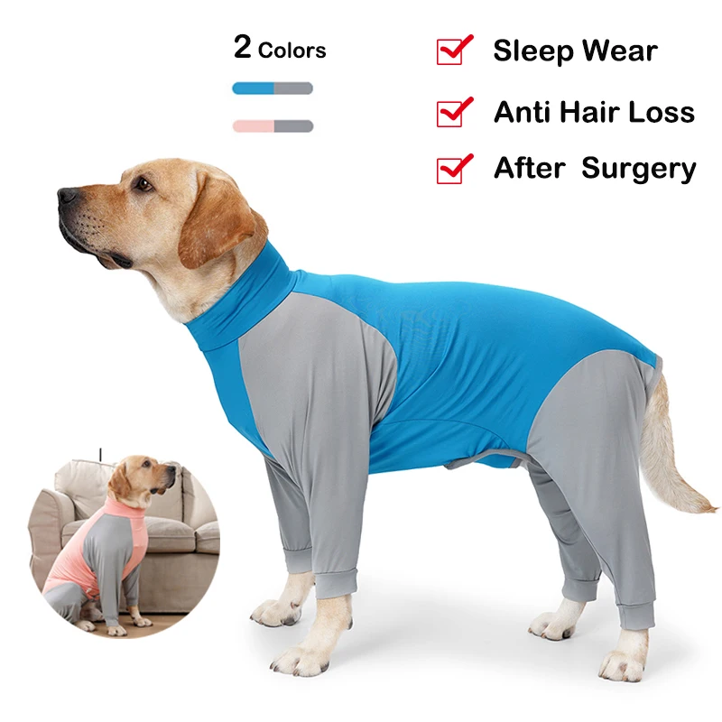 Dog Clothes Puppy Anti Hair Loss Postoperative Gift Surgery Recovery Pajamas 4 Legs Medium Big Pet Onesie Jumpsuit