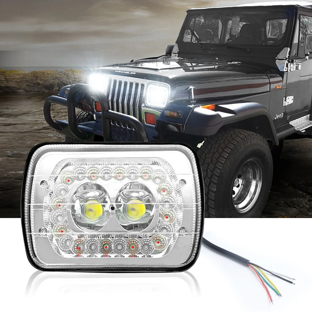 

7-inch 2-bead Lens Bright Car LED Work Light Wear-Resistant Automobile Headlight For Vehicle