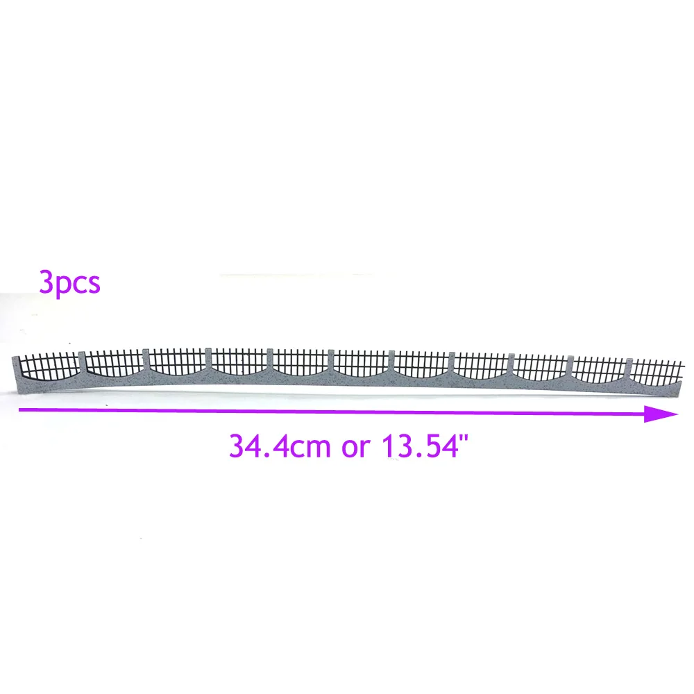 GY47075 3PCS 34.5cm Long OO HO Scale 1:87 Building Fence Model Railway Diorama