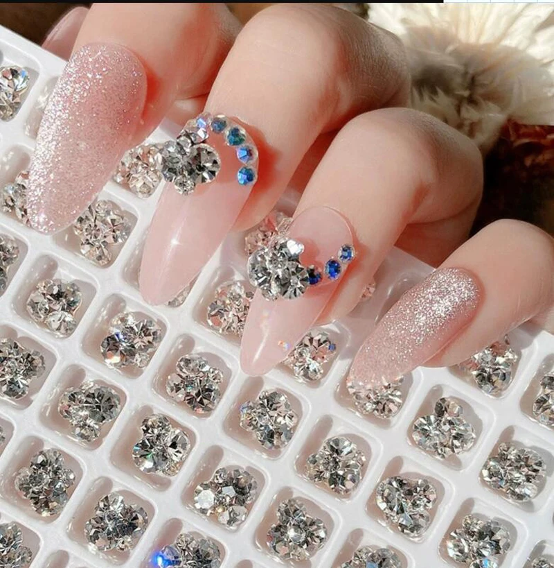 Strass 3D Brillants pour Nail Art, Clip de Luxe, Diamant, Gemmes, Perceuses, Décoration, Manucure, Breloques Strass, 10Pcs