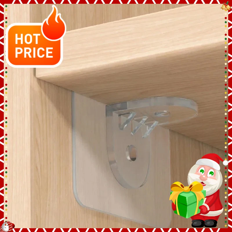 2025年ベストセラー 4/10個入り ワードローブ仕切りブラケット – 跡が残らない粘着式、滑り止め層付き キッチンキャビネット/クローゼット用