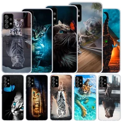 Cool Animal Big Cat Tiger Soft Case For Samsung Galaxy A15 A14 A13 A12 A55 A54 A53 A52 Phone Cover A35 A32 A33 A25 A23 A22 A05S
