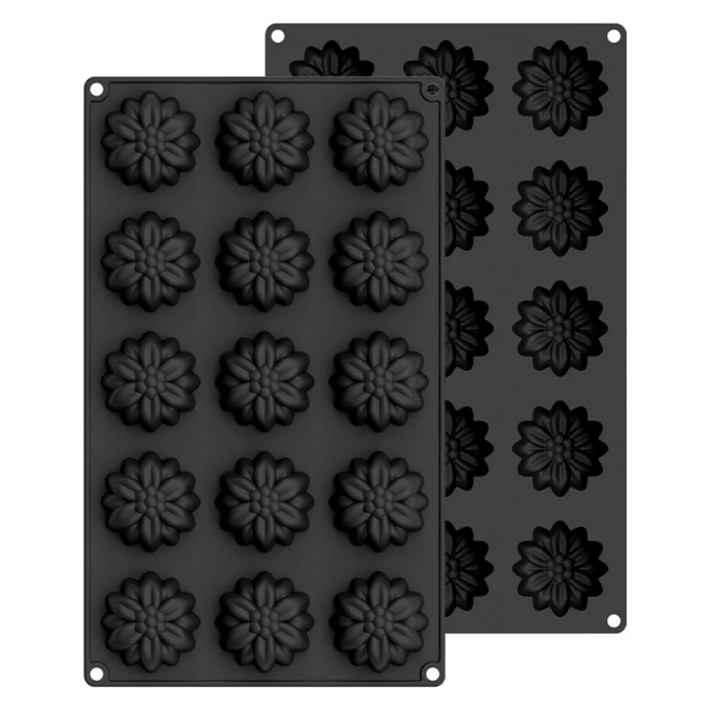 

Food Grade 15 Holes Sunflower Flower Silicone Baking Mold Mini Blossom Mould For Chocolate Mousse Cake Jelly Ice Handmade Soap