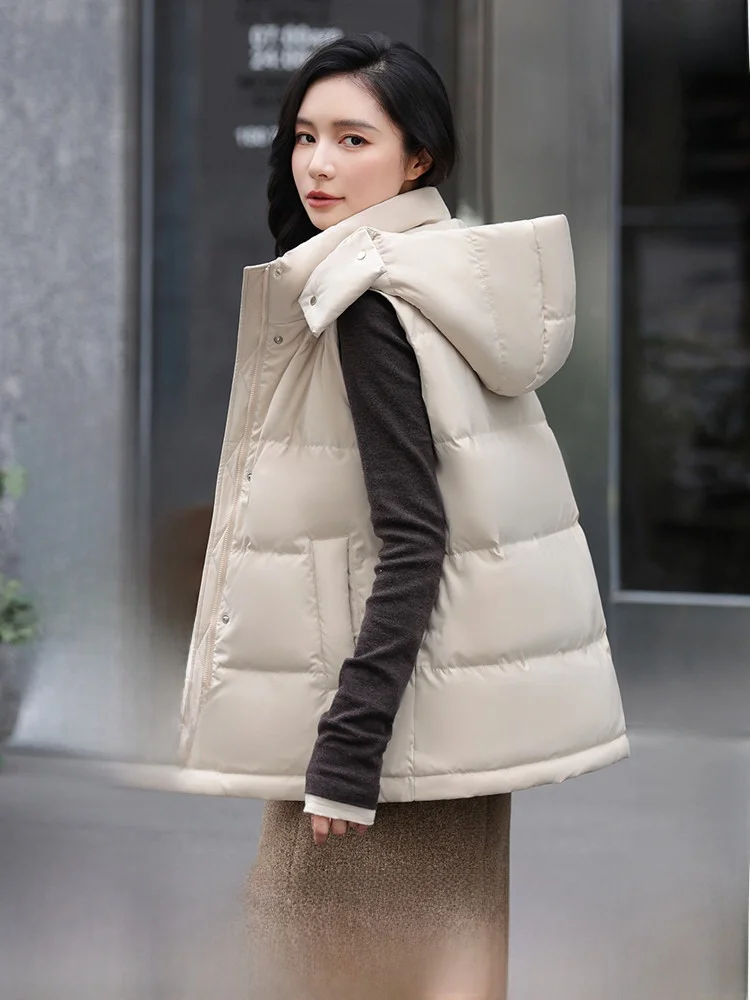 

Snow Flng Spring New Ladies Outdoor Wearable Warm Du down Vest Faionable Classic Versatile Polyester Fiber Thin Model