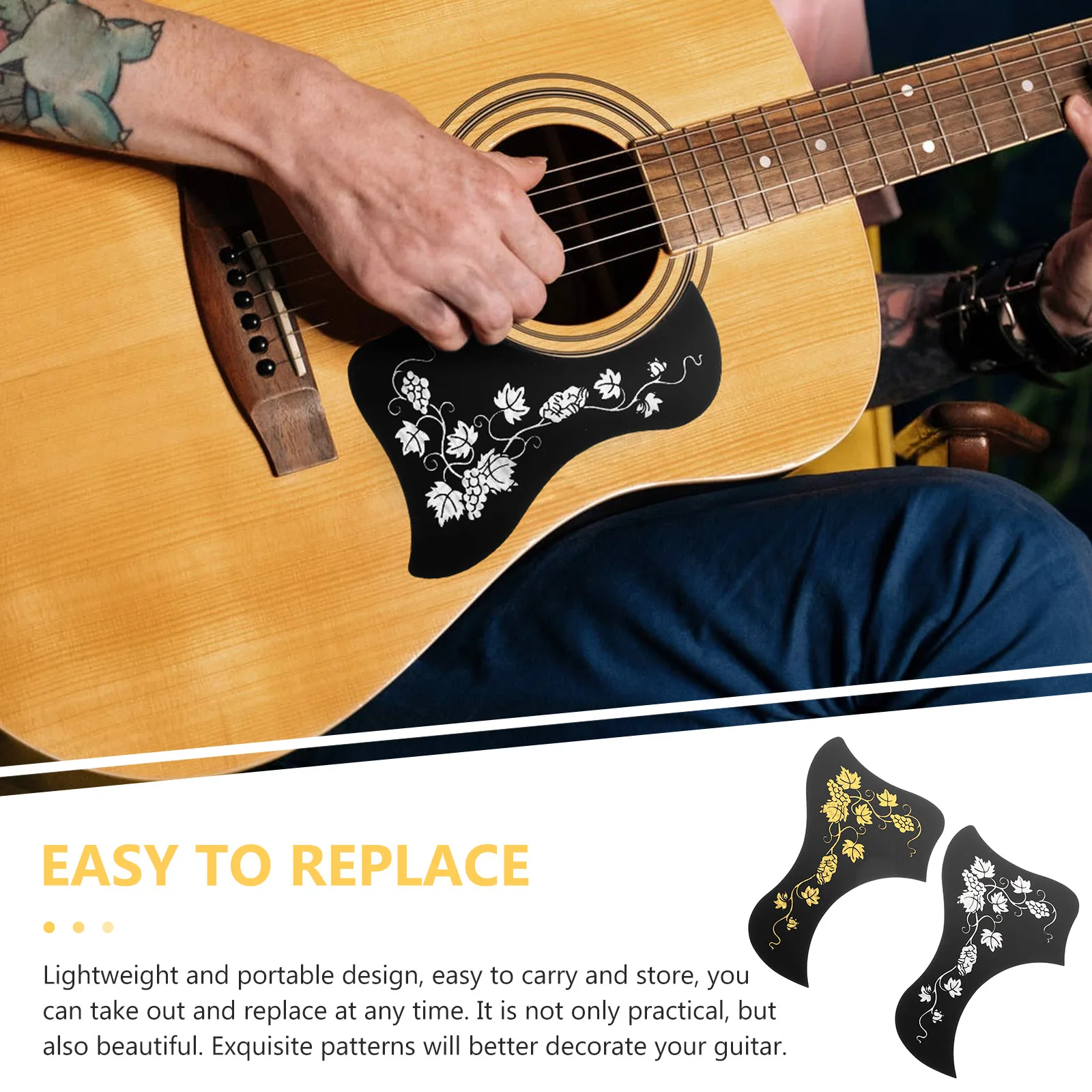 

2 Pcs Guitar Accessories Acoustic Material Classical Parts Self-adhesive Transparent Electric Travel