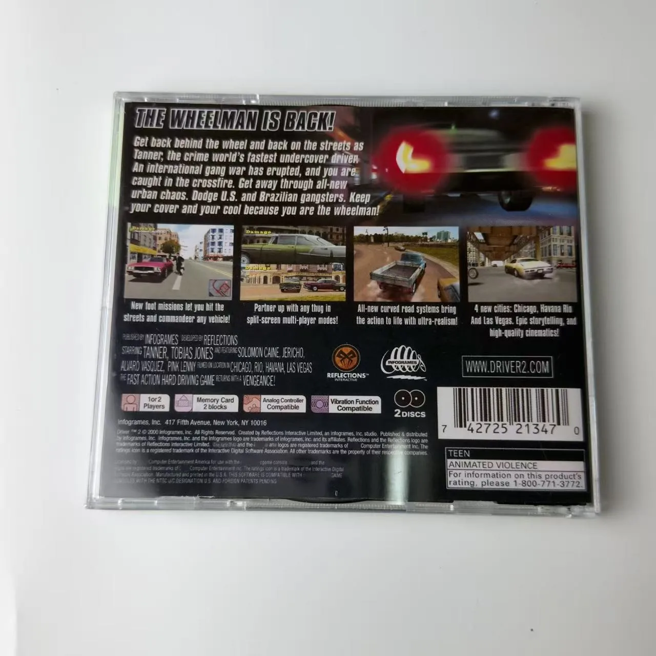 High-quality Reproduction Disc For PS1: Driver 2: The Wheelman Is Back (US Vibration Version, No Manual)