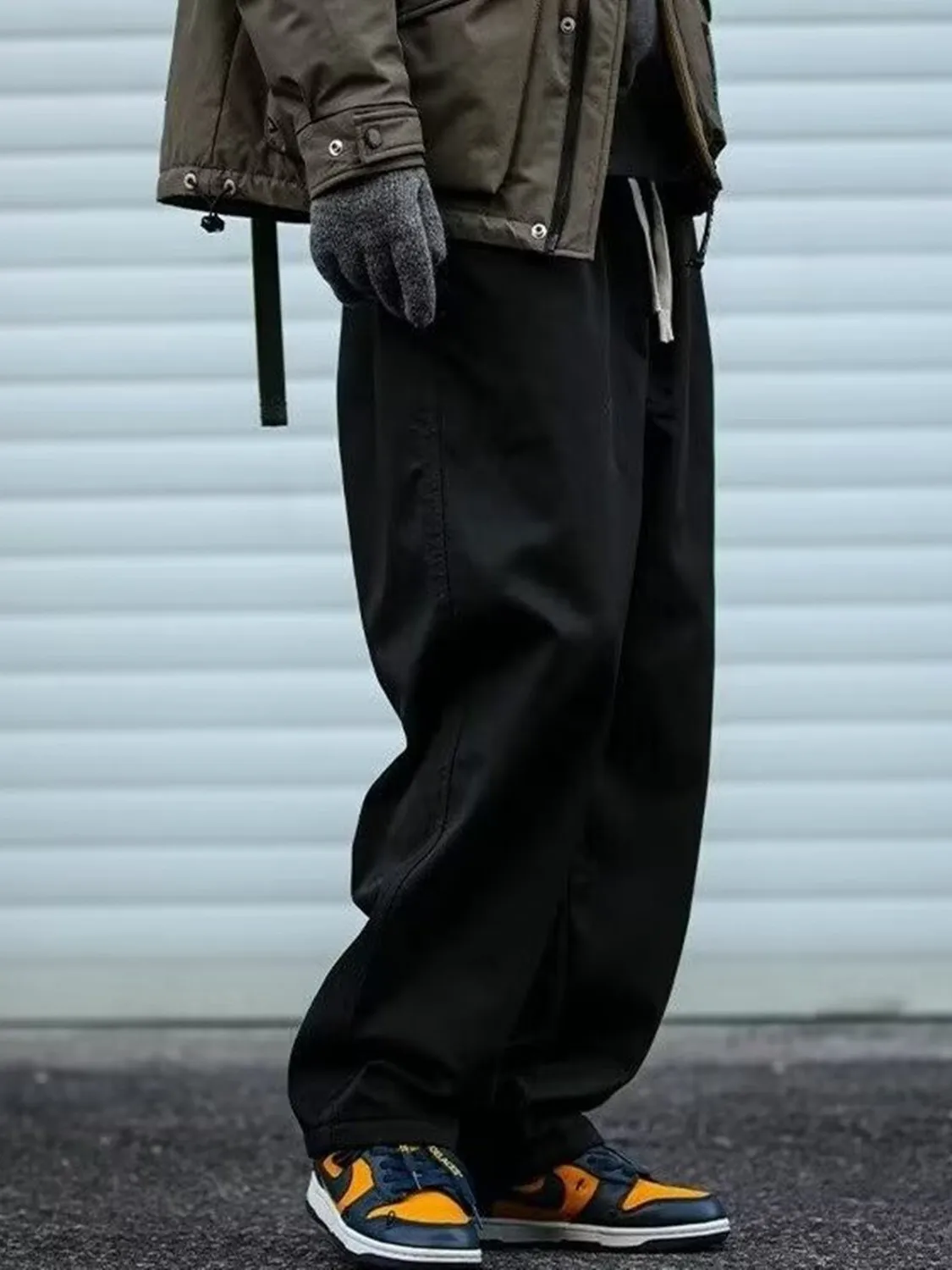Loose Fit Cotton Work Trousers Men's Spring Autumn New Style Casual Loose Tapered Pants Straight Leg Cotton Workwear