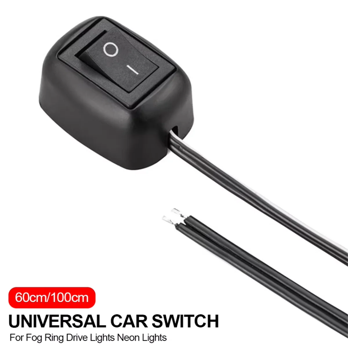 Universal Car Switch Paste Type Toggle Switch with Cable 60cm/100cm DC 12V for Fog Ring Drive Lights Neon Lights