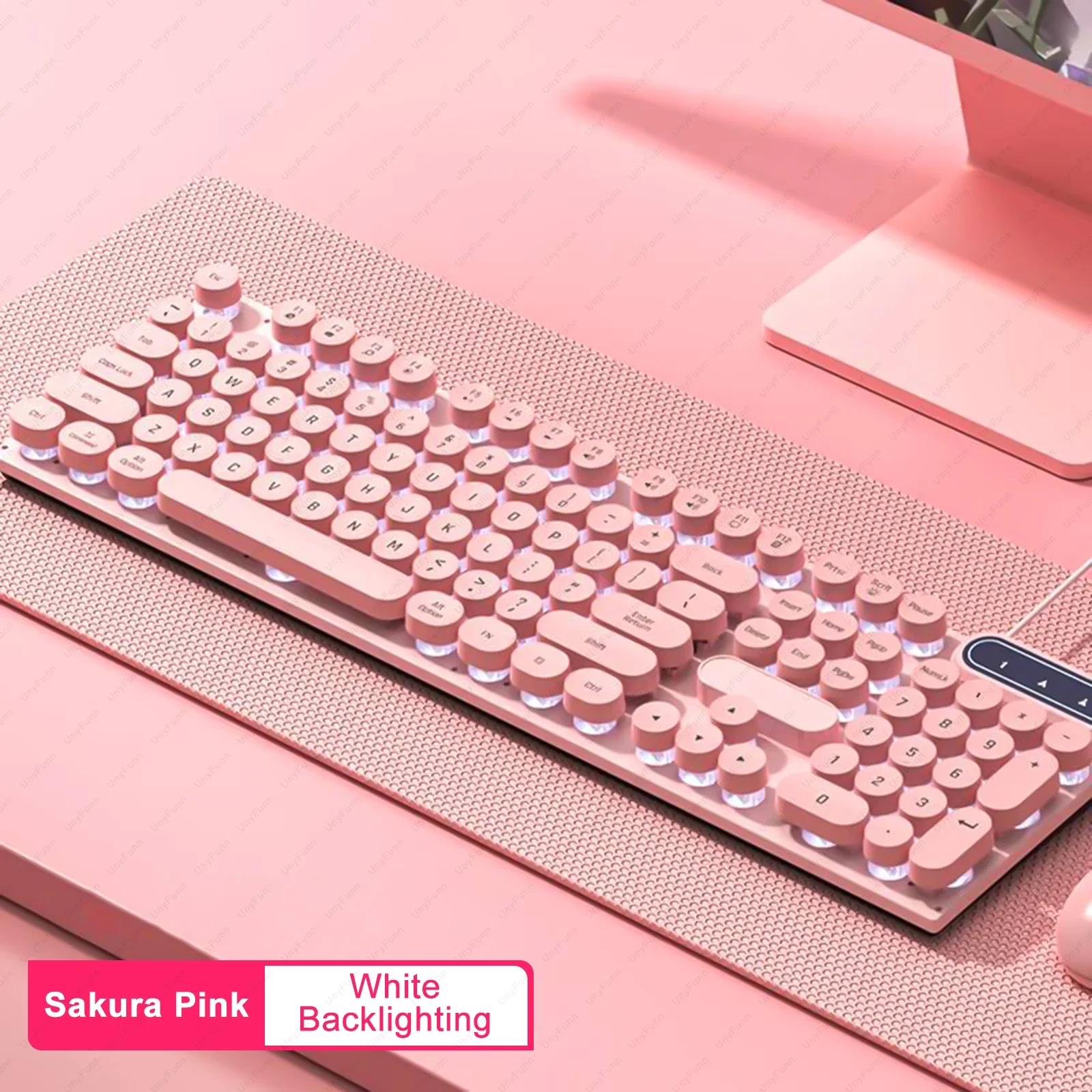 Ultra-thin Silent Wired Keyboard Mechanical Feel Colorful Backlit Breathing Light Gaming 104-Key E-sports Office for LAP/PC