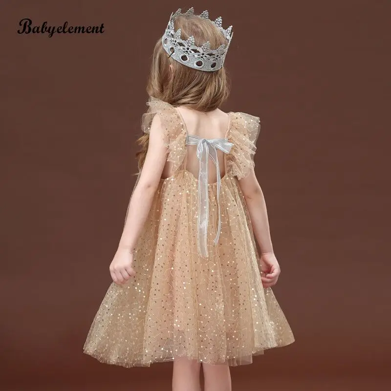 2023 New Korean Fashion Aesthetic Elegant Dress Creative Chic Vintage Kawaii Sleeveless Solid Color Children Girls Clothes