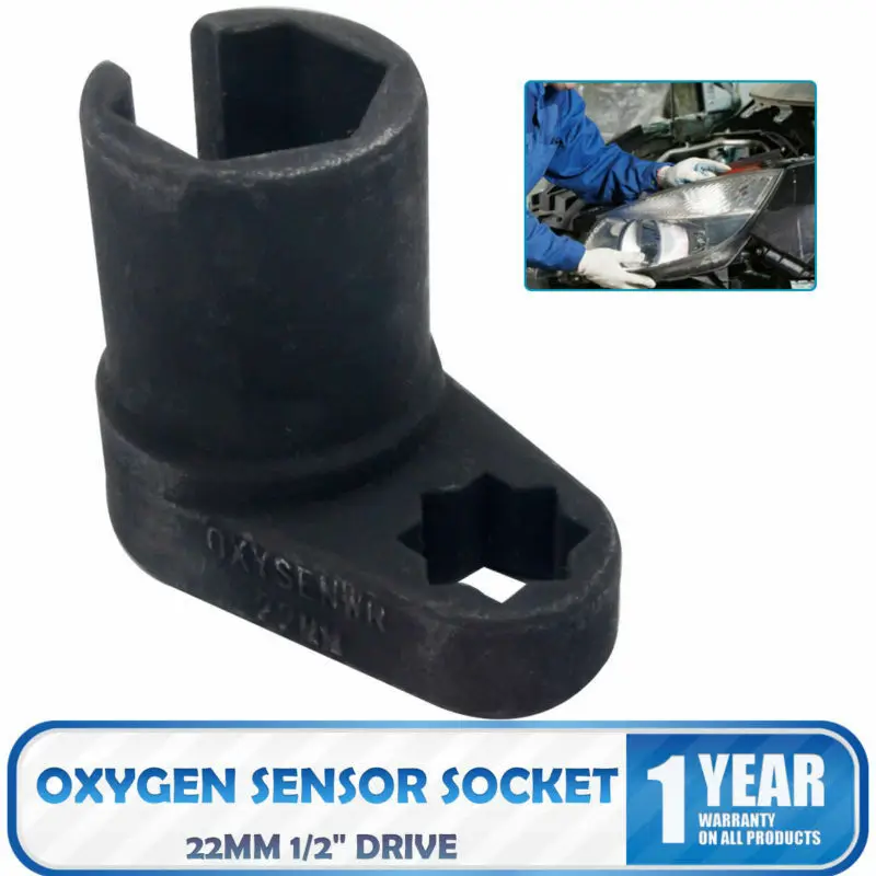 1x 22mm Drive Lambda Oxygen Wrench Offset Sensor Removal Nut Socket Tool for Use with a 1/2 Inch Drive Ratchet/Bbreaker Bar