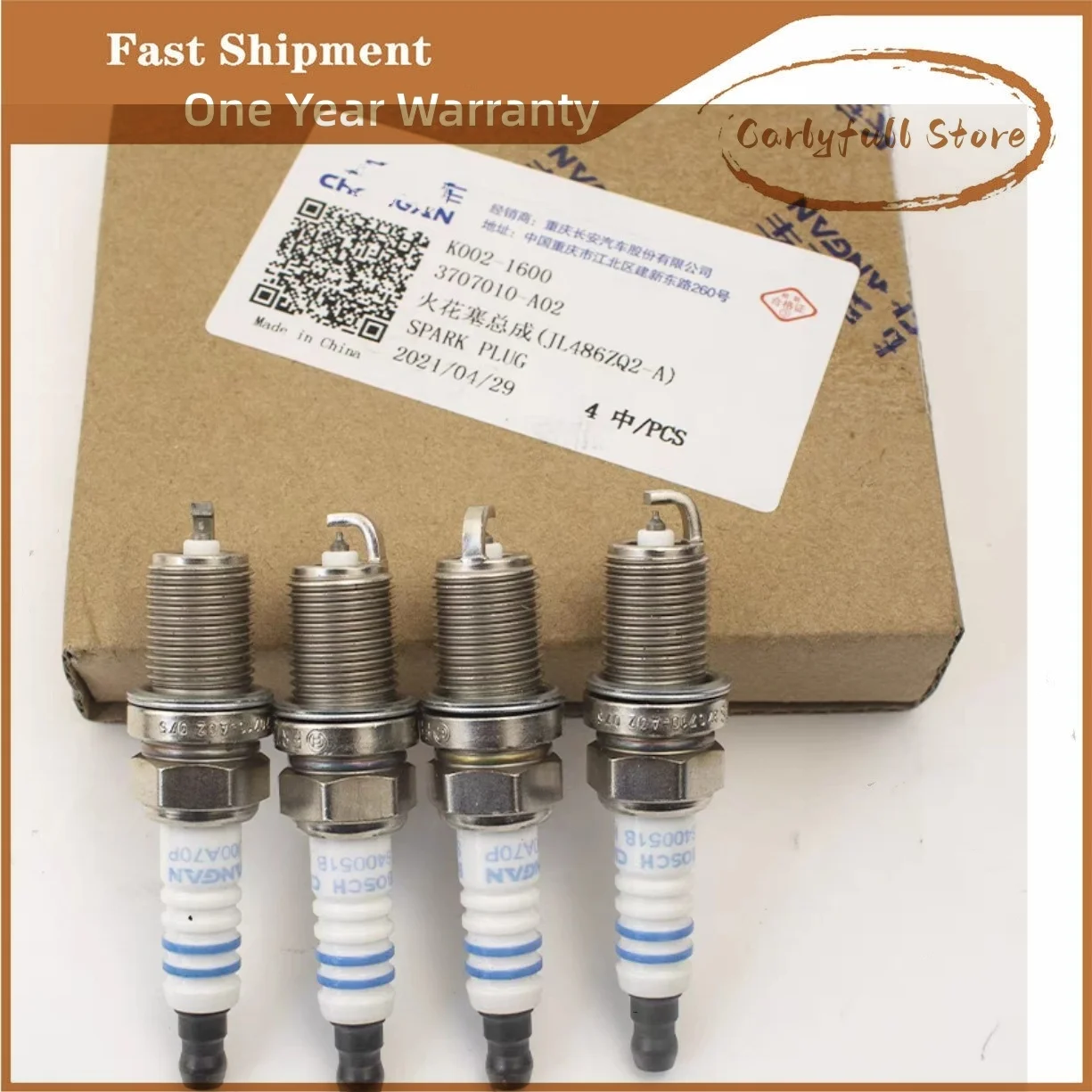 original Dual Iridium Spark Plugs for  CHANGAN CS75 CS95 SUV 1.8T 2.0T JL486 Engine Autocar motor part K002-1600 3707010-A02