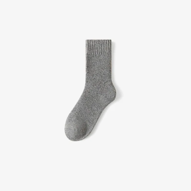 Chaussettes en laine pour hommes et femmes, chaussettes chaudes mi-mollet pour l'automne et l'hiver