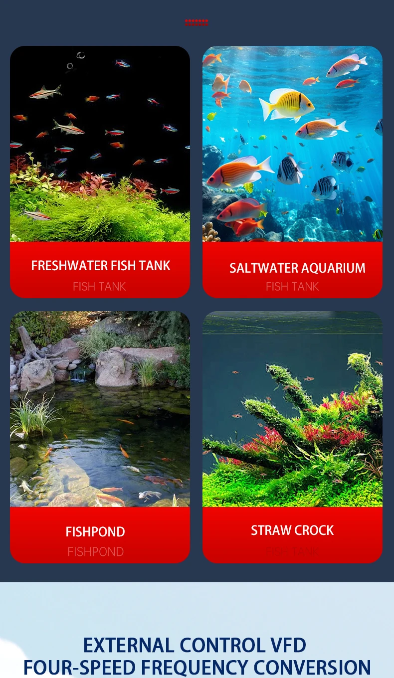 110V-240V fish tank wave pump bottom blow ultra-quiet small variable frequency circulation pump fecal blower sea tank flow pump