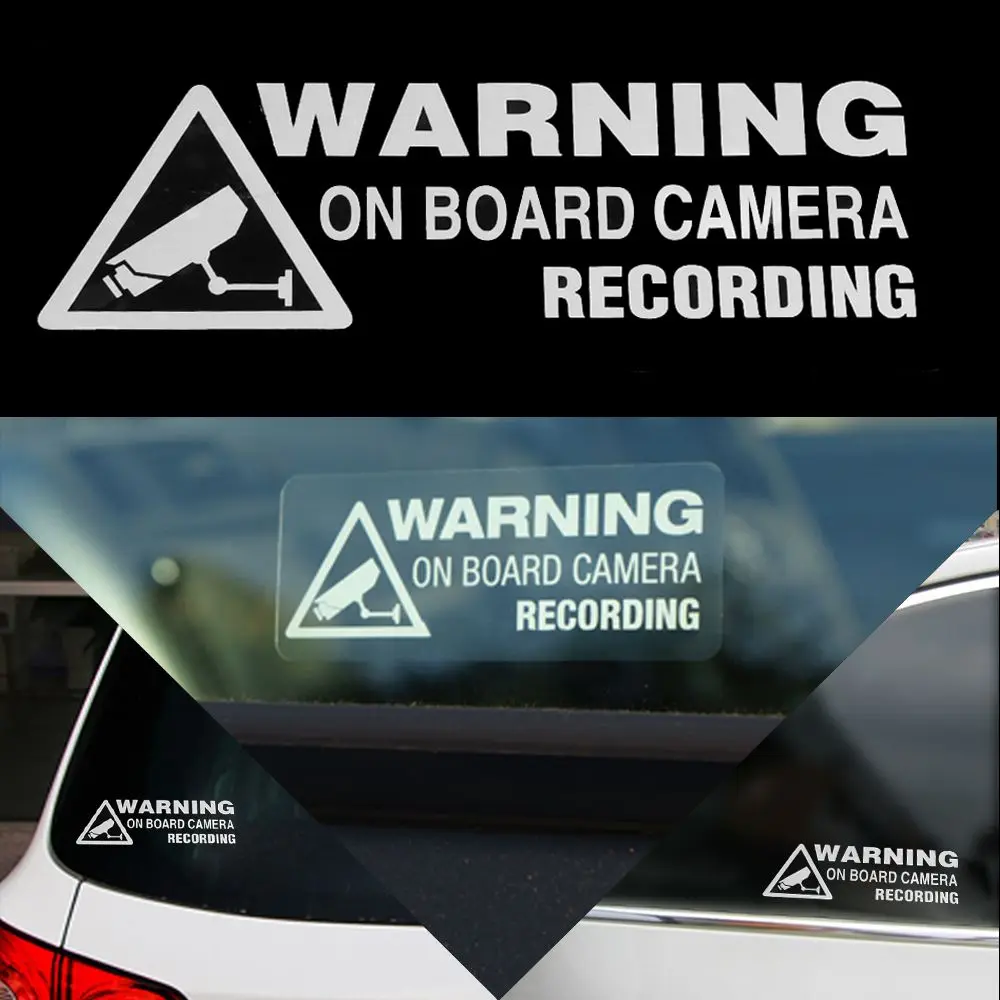 New Decor Car Sticker Warning On Board Camera Recording Auto Vinyl Sticker Window Decor Gift