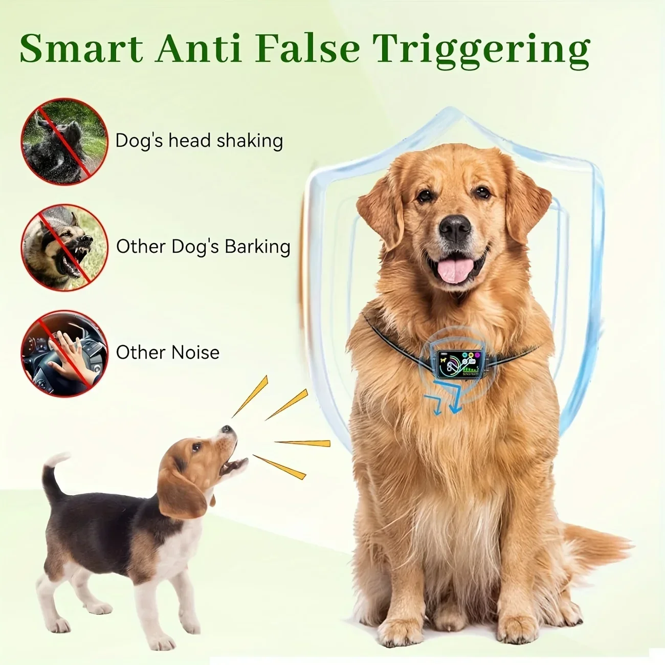 

Умный ошейник с цветным ЖК-экраном, антикоррозионным звуковым сигналом и вибрационным шоком, трехосный интеллектуальный тренировочный ошейник с идентификацией остановки лая