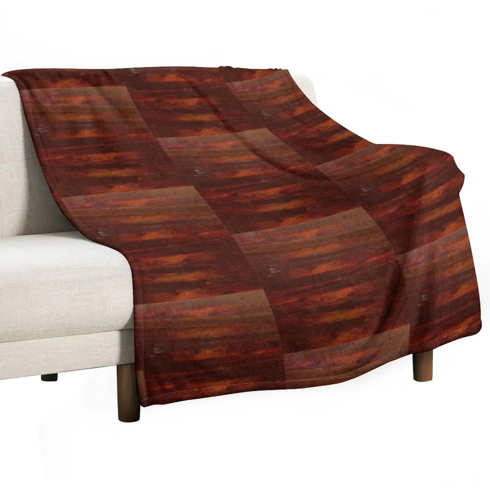 

RUSTED WOOD ORANGE COLOR Throw Blanket Single Tourist Moving Sofas Blankets