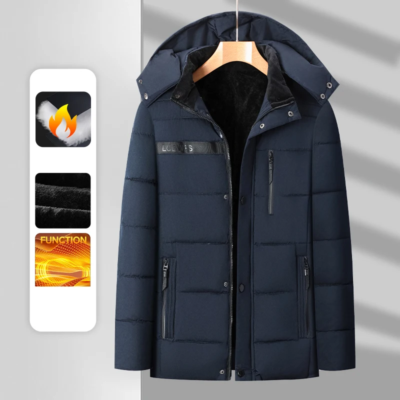 Men's Casual Windbreaker Parka Coat Windproof Warm Autumn Winter Outdoor Fashion Male Jacket Streetwear Overcoat Keep Warm