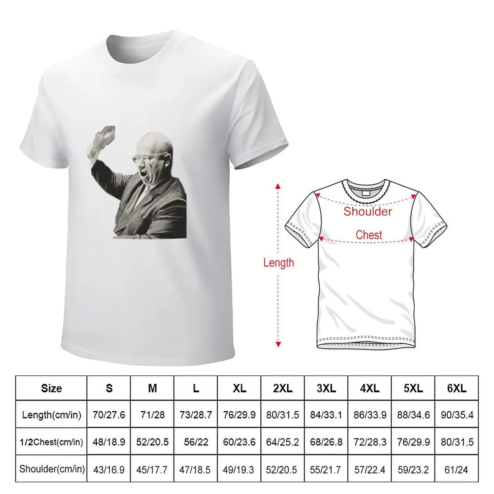 Nikita Khrushchev shoe banging T-Shirt Blouse anime stuff mens t shirts top quality