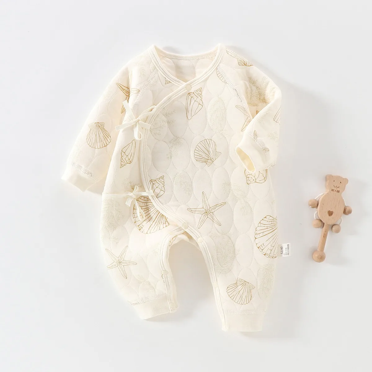 بدلة قطعة واحدة على شكل فراشة دافئة لحديثي الولادة لربيع وخريف ملابس خارجية يومية للأطفال الرضع من عمر 0 إلى 6 أشهر وزرة من القطن الخالص