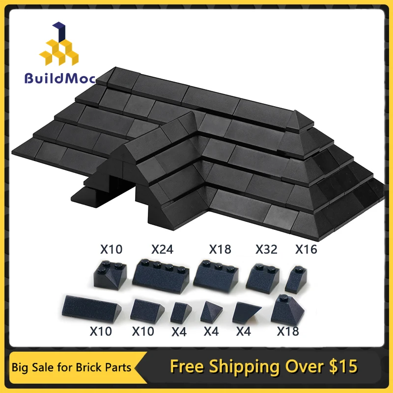 MOC DIY Roof Tiles Pack Brick Pack Enlighten Block Brick Set Compatible with Other Assembles Particles No Instruction Toys