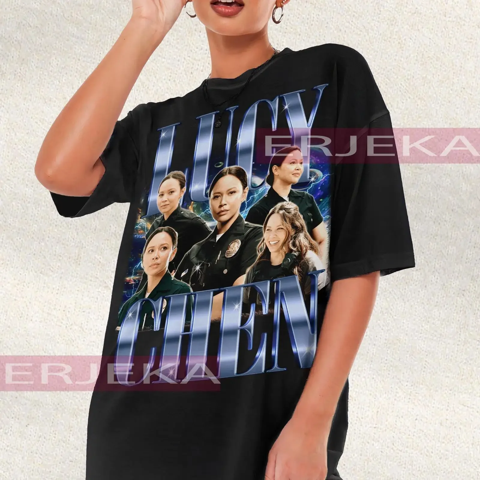 Limited Lucy Chen Vintage T Shirt For Women and Man  vintage Washed Versatile Soft designer clothes streetwear graphic Stylish