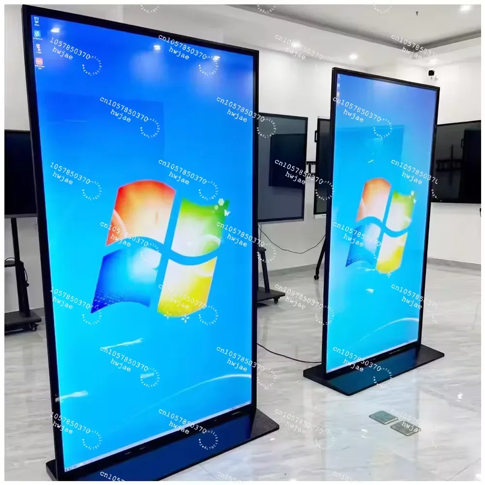 Hushida 43 49 55 75 85 Inch 2K 4K Full HD Wifi Media Lcd Advertising M onitor Touch Screen  Floor Standing Digital Signage