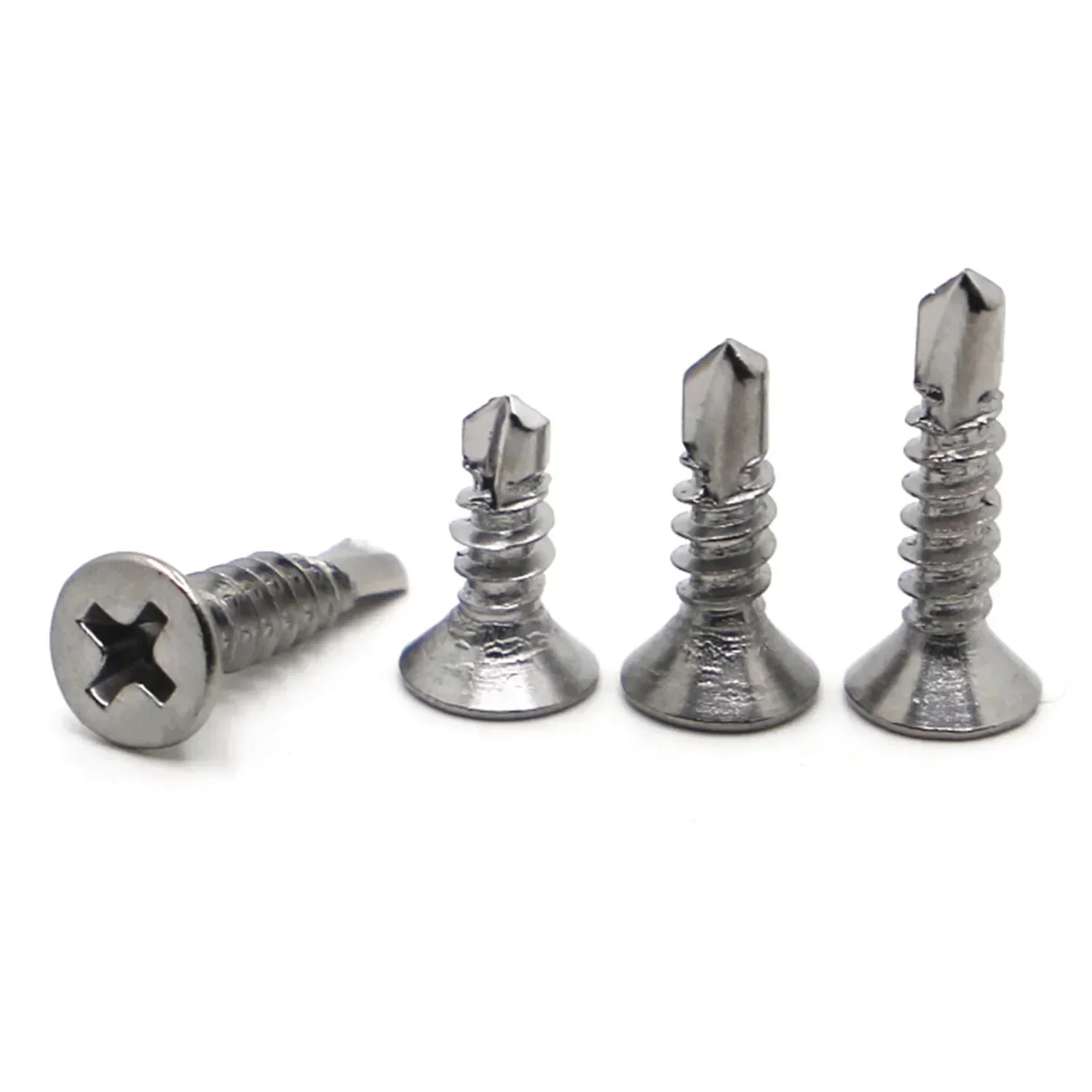 M3.5-4.2 M4.8 M5.5 M6.3 Kit 40-180PCS 410 Stainless Steel Phillips Flat Head Self-drilling Screw Self-tapping Dovetail Set Screw