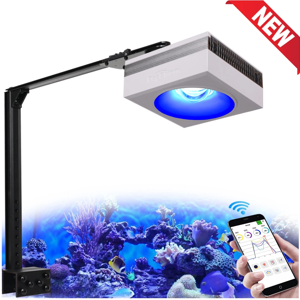 NEW PopBloom RL90 WiFi Led Aquarium Light Full Spectrum, Reef