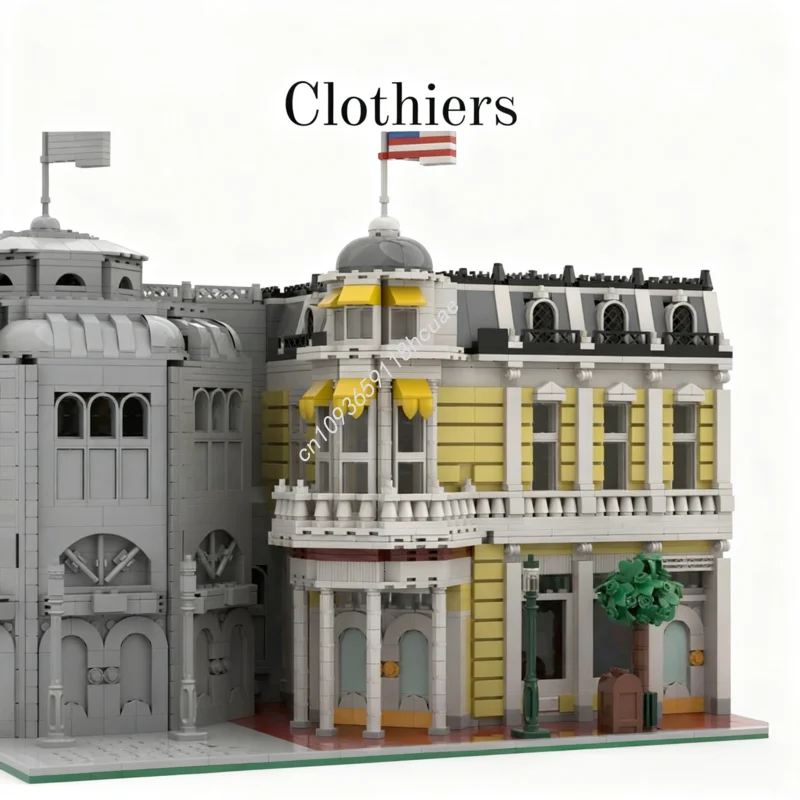 1989개 MOC 의류점 모듈식 건축 모델 블록 생일 교육용 건축 장난감 어린이 DIY 크리스마스 선물